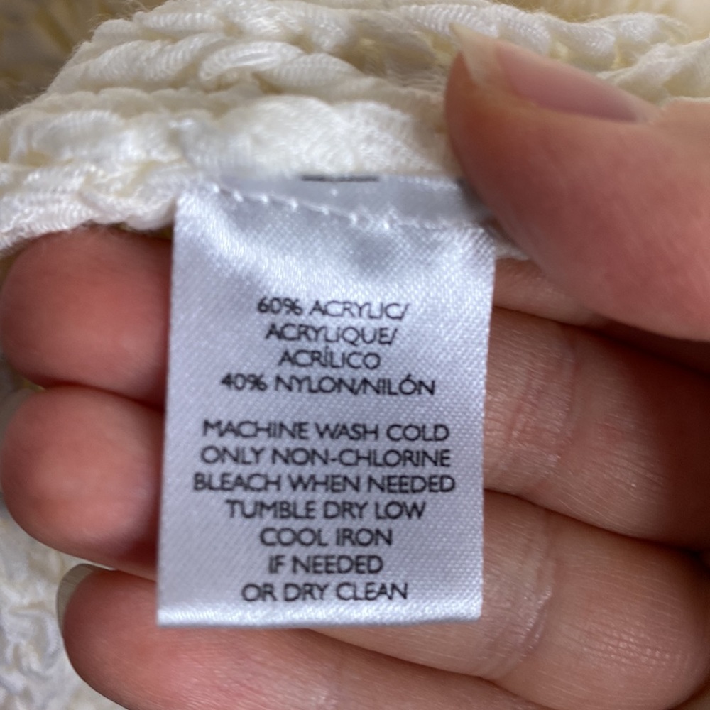 Lou & Grey tape open knit hooded sweater cardigan size XS - Picture 9 of 10